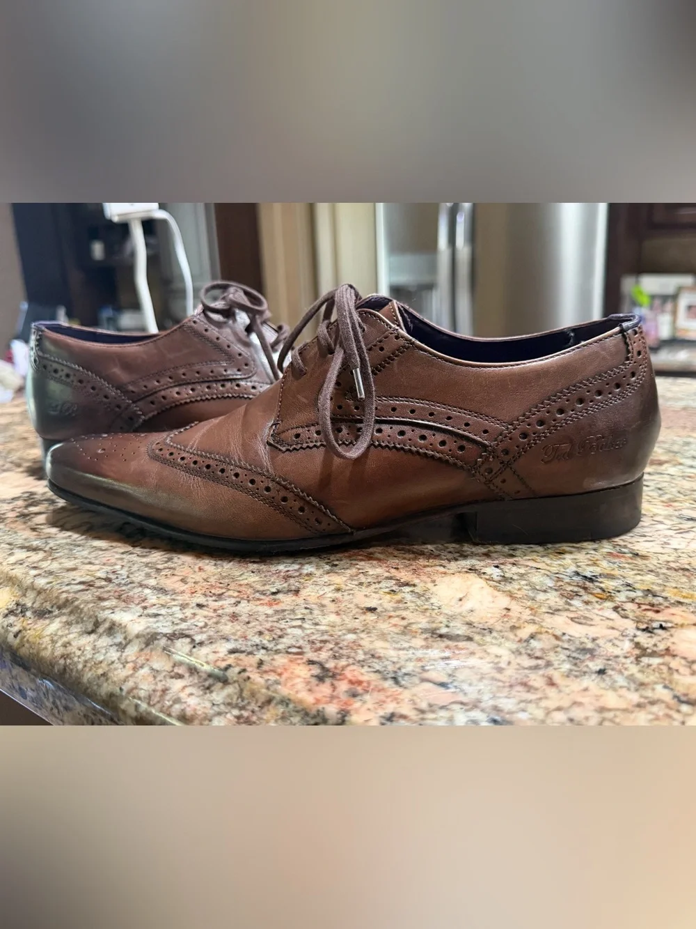 Ted Baker Hann 2 Brown Leather Wingtip Oxfords